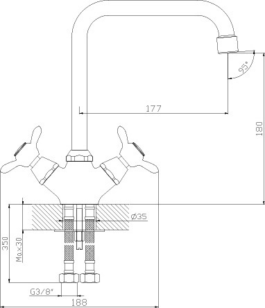 Смеситель Rossinka Q Q02-72 для кухонной мойки