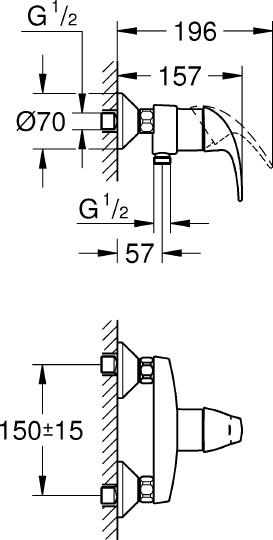 Смеситель Grohe StartCurve 23767000 для душа