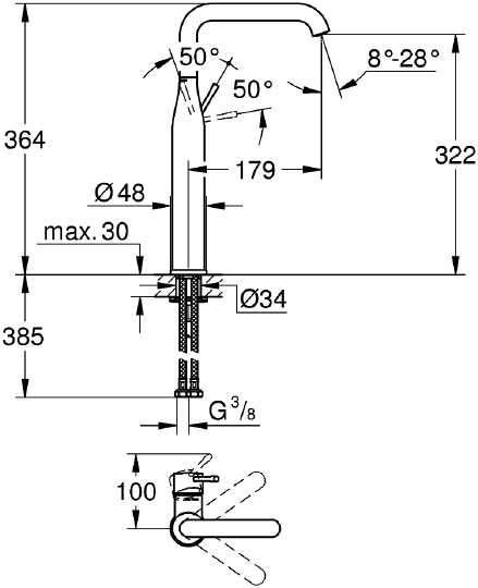 Смеситель Grohe Essence New 32901BE1 для раковины