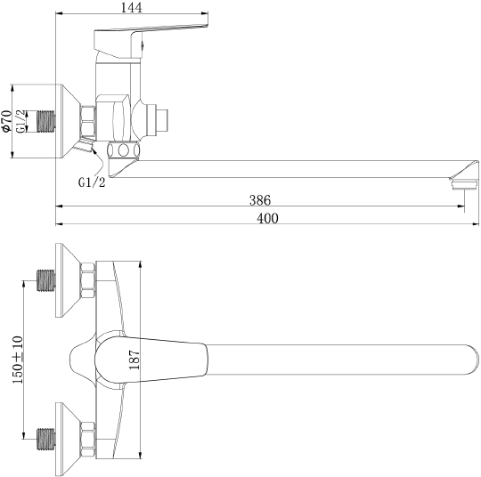 Смеситель Rossinka S S35-35 универсальный