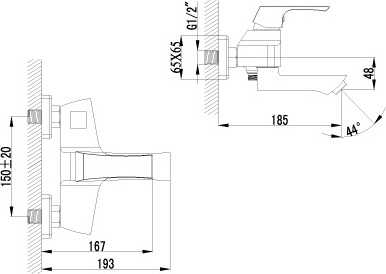 Смеситель Lemark Unit LM4514C для ванны с душем