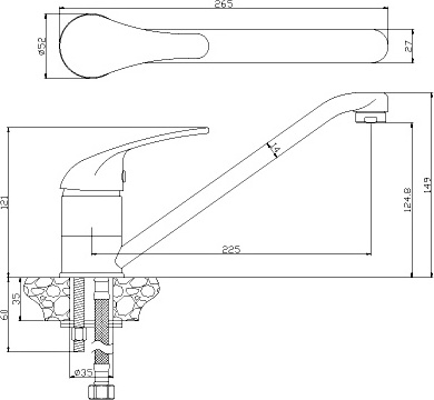 Смеситель Rossinka Y Y40-21 для кухонной мойки