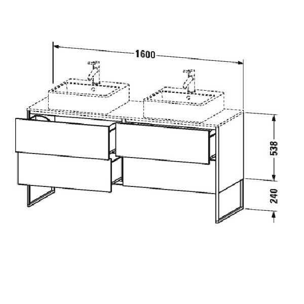 Тумба под раковину Duravit XSquare  цвет-белый глянцевый XS4927B2222 hog2