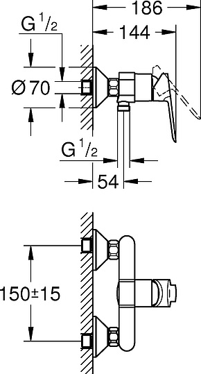 Смеситель Grohe BauEdge 23636000 для душа