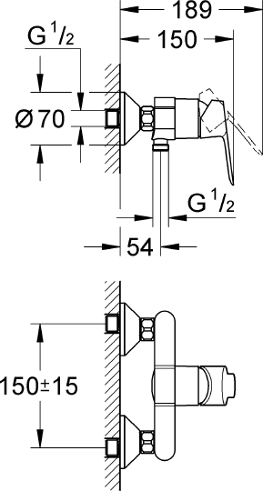 Смеситель Grohe BauEdge 23333000 для душа