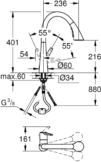 Смеситель Grohe Zedra 32294002 для мойки