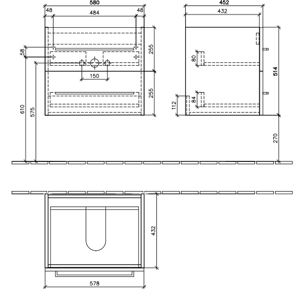 Тумба под раковину Villeroy&Boch Avento  цвет-Crystal White A88900B4 hog2