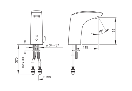 Смеситель Oras Electra  для раковины бесконтактный 6250F