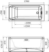 Ванна Радомир Агата 150х70 2-01-0-0-0-224