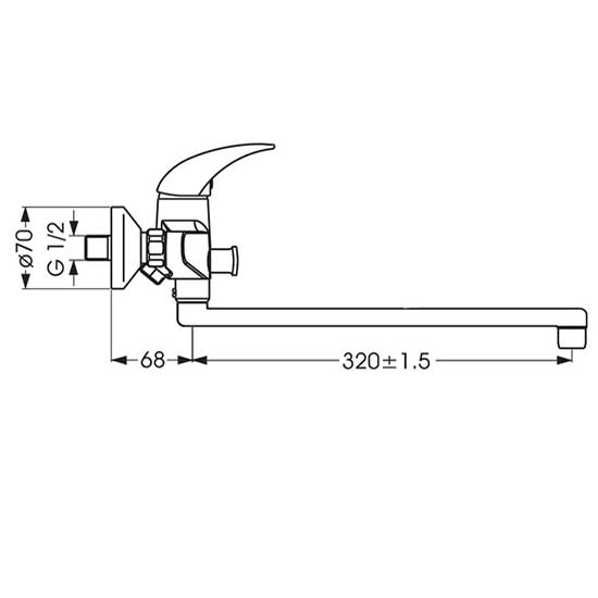 Однорукоятковый настенный смеситель для ванны/душа Vidima ORION BA005AA