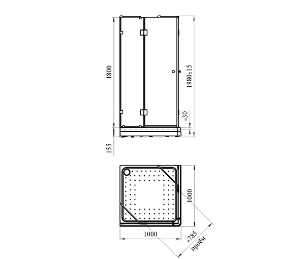 Душевая ширма к поддону 100 квадратный (стекла прозрачные) 1-09-0-0-0-1570 Душевая ширма к поддону 100 квадратный (стекла прозрачные) 1-09-0-0-0-1570