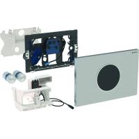 Система электронного управления смывом унитаза Geberit, питание от батарей, двойной смыв, смывная клавиша Sigma10, автоматический / бесконтактный смыв: глянцевый хром, матовый хром 115.908.KH.1 Система электронного управления смывом унитаза Geberit, питание от батарей, двойной смыв, смывная клавиша Sigma10, автоматический / бесконтактный смыв: глянцевый хром, матовый хром 115.908.KH.1