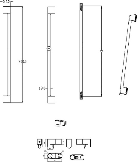 Душевая штанга Ravak Chrome 974.00 70 см