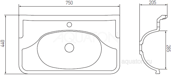Раковина Aquaton Венеция 75 белая 1A707031VN010