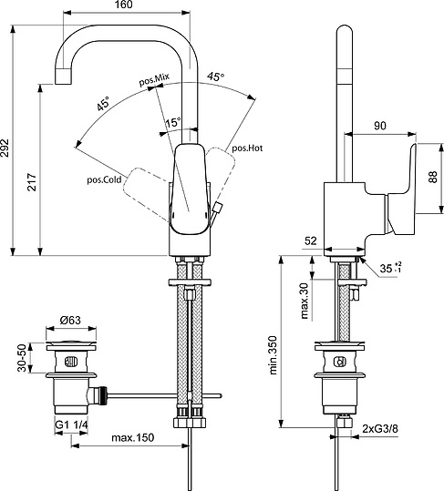 Смеситель Ideal Standard Ceraplan III B0706AA для раковины