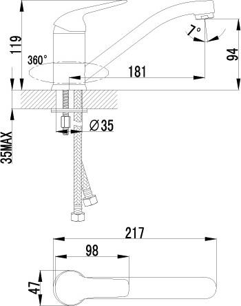 Смеситель Lemark plus Advance LM1204C для кухонной мойки