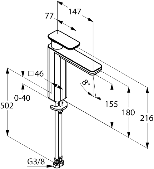 Смеситель Kludi E2 492960575 для раковины