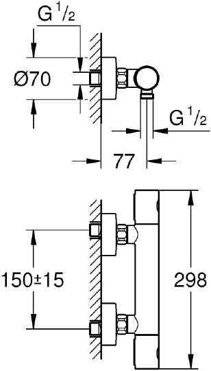 Термостат Grohe Grohtherm 1000 Cosmopolitan 34065GN2 для душа