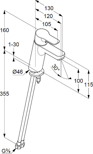 Смеситель Kludi Pure&Easy 372929165 для раковины