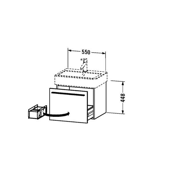 Тумба под раковину Duravit X-Large  цвет-белый глянцевый XL604402222 hog2