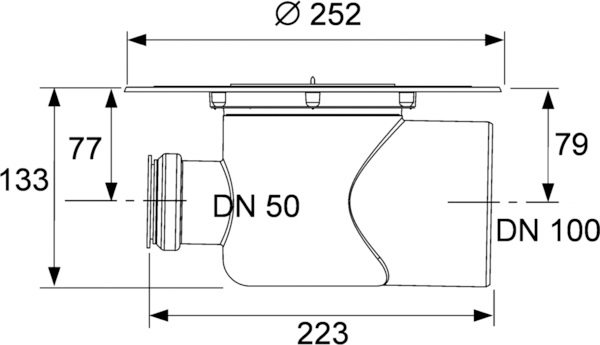 Сифон TECEdrainpoint S DN 100, с универсальным фланцем Seal System 3607500
