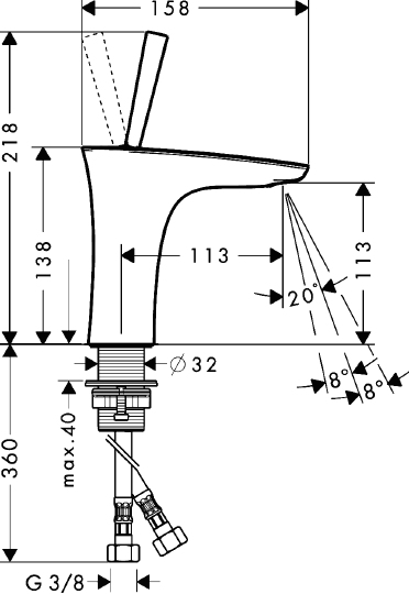Смеситель Hansgrohe PuraVida 15074400 для раковины