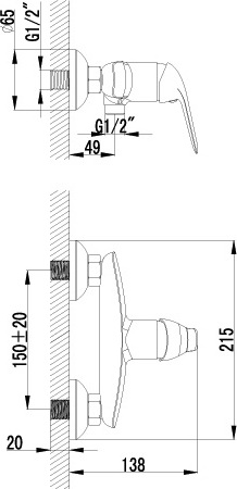 Смеситель Lemark plus Advance LM1203C для душа Смеситель Lemark plus Advance LM1203C для душа