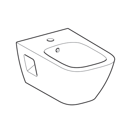 Биде Geberit Renova Plan цвет-белый глянцевый (Glossy White, Bianco lucido) 500.380.01.1