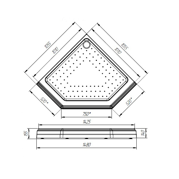 Акриловый поддон Радомир FraGrande со сливом (хром) к душевому ограждению "Палаццо 100" 4-11-2-0-0-412 Акриловый поддон Радомир FraGrande со сливом (хром) к душевому ограждению "Палаццо 100" 4-11-2-0-0-412