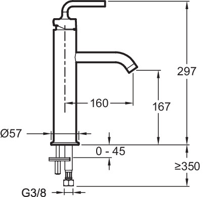 Высокий смеситель для раковины Jacob Delafon PURIST E14404-4A-CP