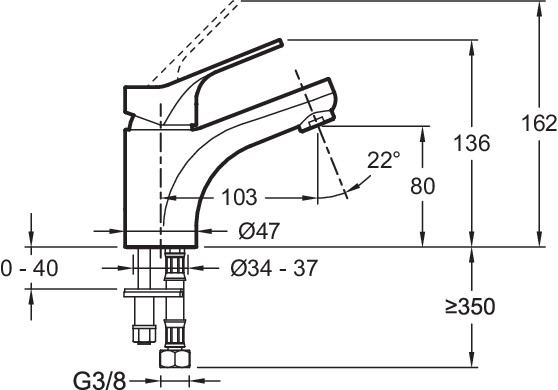 Смеситель для умывальника без донного клапана Jacob Delafon Brive E75762-CP