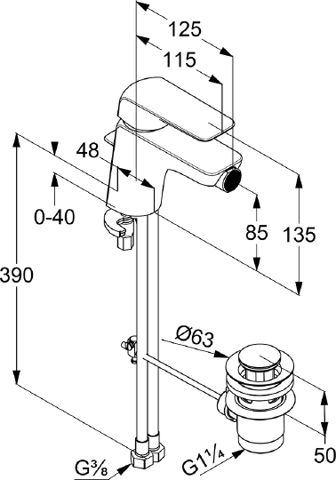 Смеситель Kludi Ameo 412160575 для биде