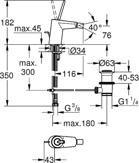 Смеситель Grohe Eurodisc joy 24036000 для биде