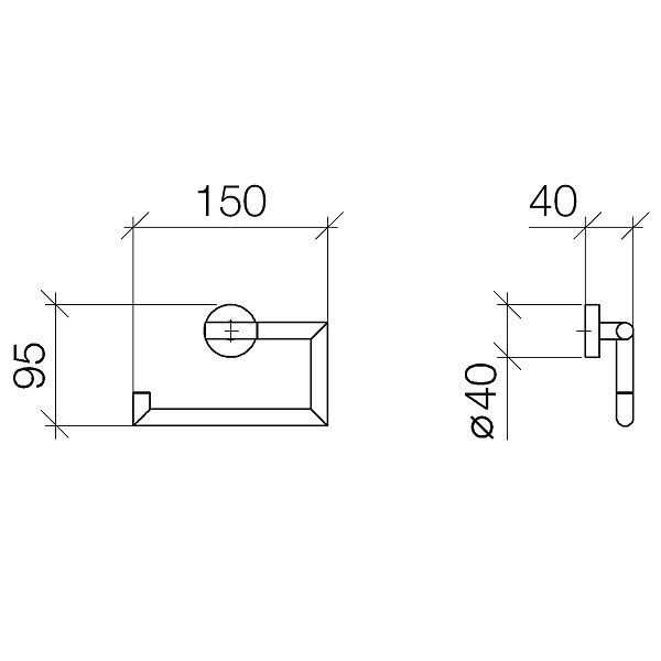 Бумагодержатель Dornbracht Tara Logic без крышки  83.500.979.00