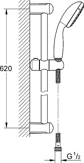 Душевой комплект Grohe Eurosmart 124446