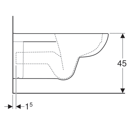 Унитаз подвесной безободковый Geberit Renova Comfort, Rimfree, глубина 70 см 208570000
