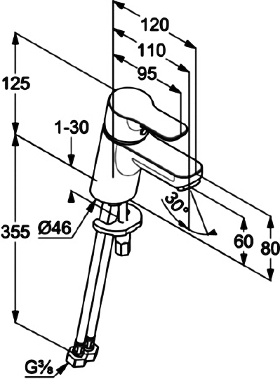 Смеситель Kludi Pure&Easy 373870565 для раковины
