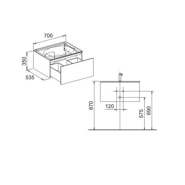 Тумба под раковину Keuco Edition 11  цвет-кашемир матовый 31341280000 hog2