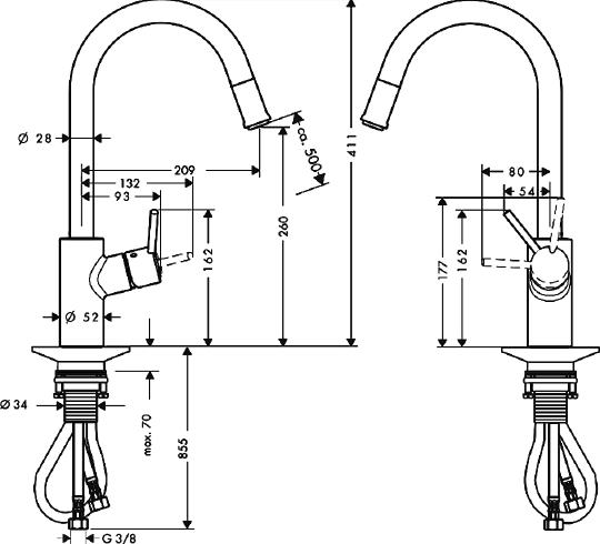 Смеситель для кухни Hansgrohe Talis S2 Variarc  14872000 hog1