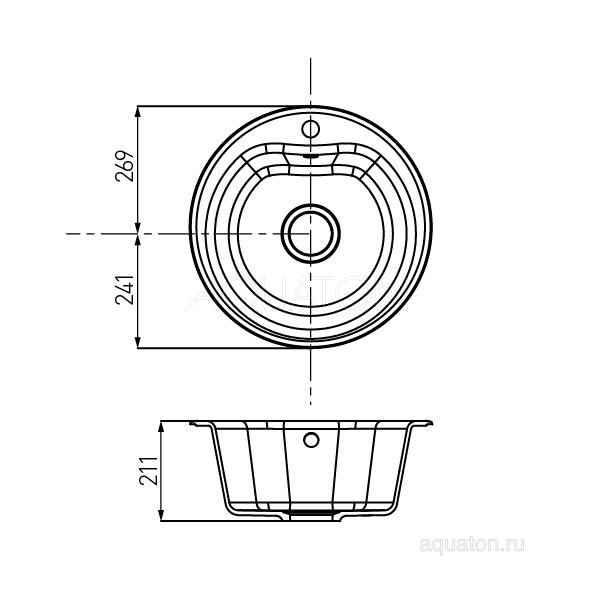 Мойка для кухни Aquaton Мида круглая серая 1A712732MD230
