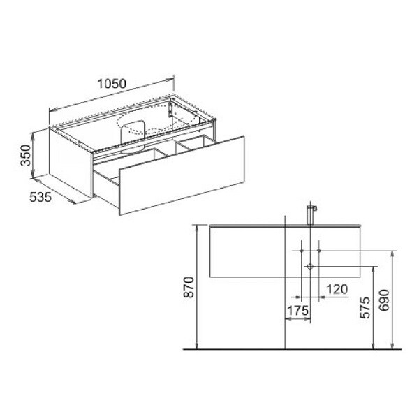 Тумба под раковину Keuco Edition 11  цвет-трюфель 31254140000 hog2