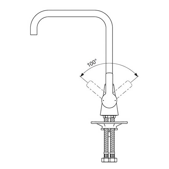 Смеситель для кухонной мойки Vidima UNO, рукоятка сбоку, BA242AA