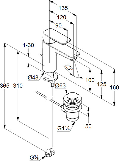 Смеситель Kludi Pure&Style 402900575 для раковины