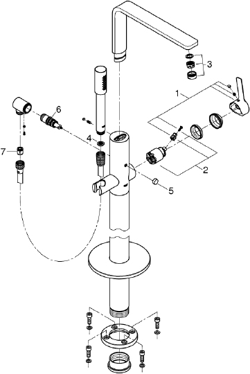 Смеситель Grohe Lineare New 23792001 напольный