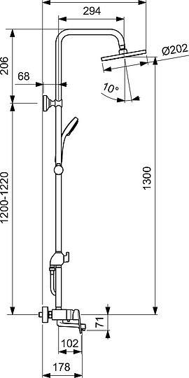 Душевая стойка Vidima Balance BA270AA