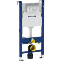 Инсталляция Geberit Duofix для подвесного унитаза, 112 см, со смывным бачком скрытого монтажа Delta 12 см, смывная клавиша Delta21 458.124.21.1