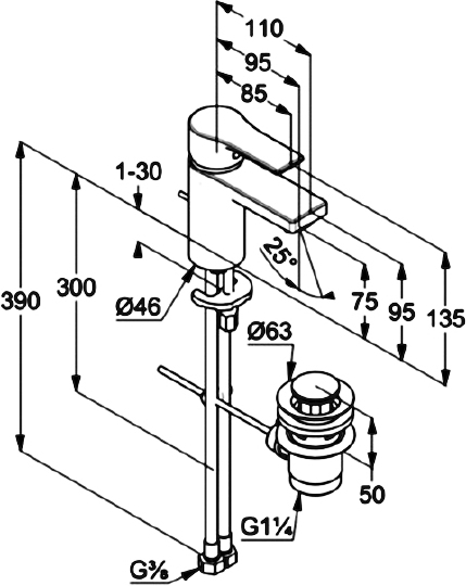 Смеситель Kludi Zenta SL 482600565 для раковины