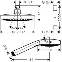 Душевая стойка Hansgrohe Croma Select S 180 2 jet 27351400