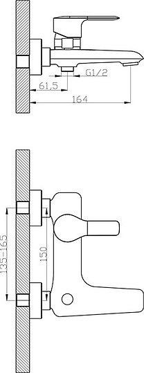 Смеситель Rossinka V V35-31 для ванны с душем