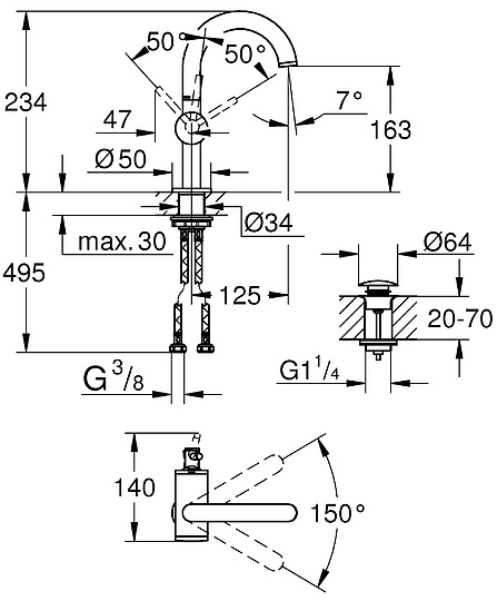 Смеситель Grohe Atrio New 32043DC3 для раковины